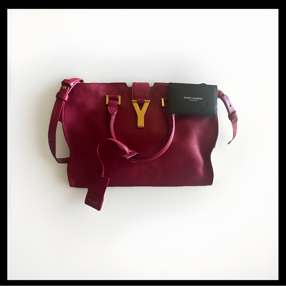 Saint Laurent Red Satchel with Gold Hardware - Picture 1 of 11